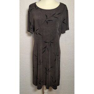 Teddi Glitter Dress Size‎ 14P Evening Party Formal Long Short Sleeve Black 0671